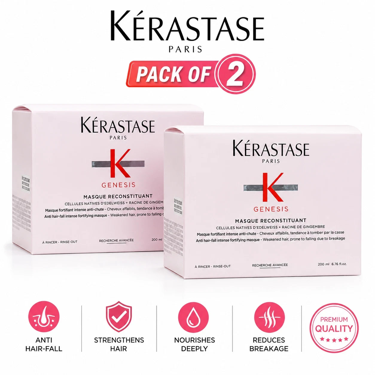 2X Kerastase Genesis Masque Reconstituant 6.8oz/200ml NEW IN BOX FAST SHIPPING