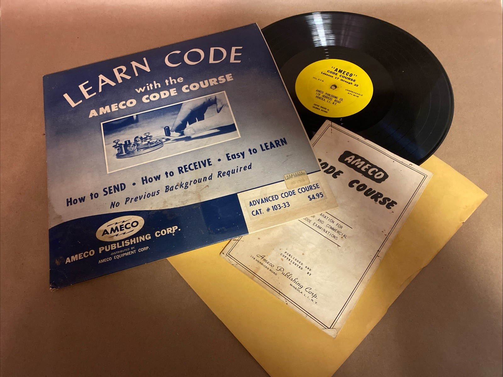 Vintage Learn Code Advanced Ameco Code Course Morse Code 33 LP Album Complete