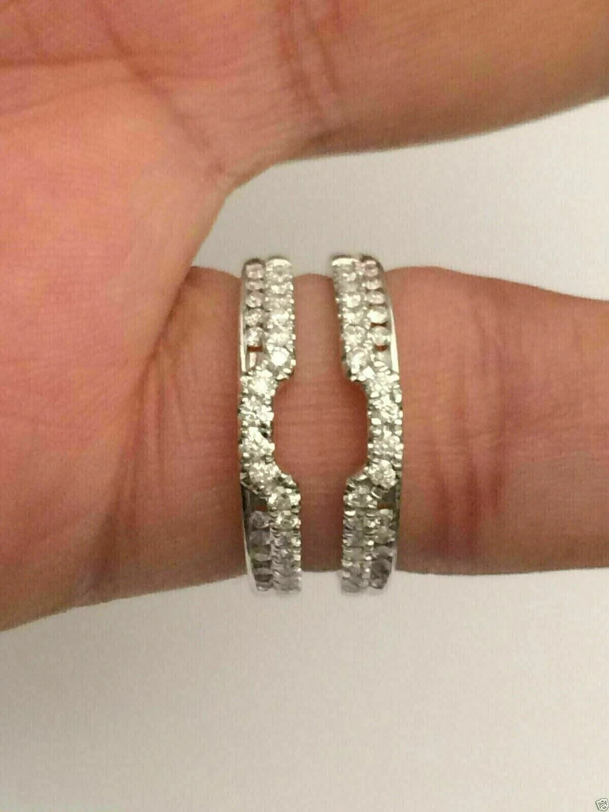 2Ct Round Cut Lab Created Diamond Women Enhancer Wrap Ring 14k White Gold Plated