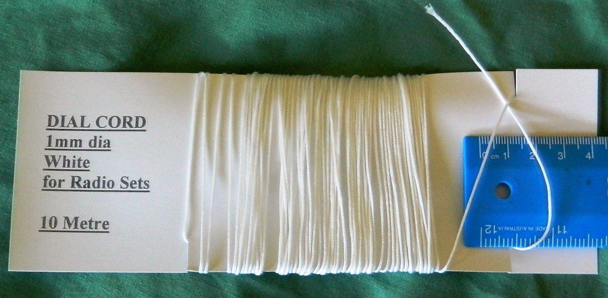 Radio DIAL CORD 0.8  WHITE synthetic cord 10, 20, 30M suit valve tube &0.6 mm