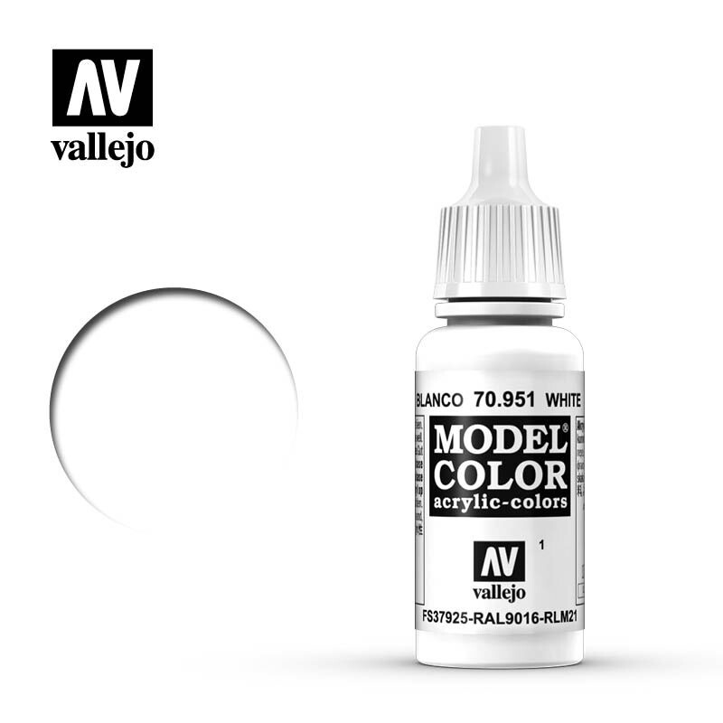 Vallejo Model Color 70951 White Acrylic Paint