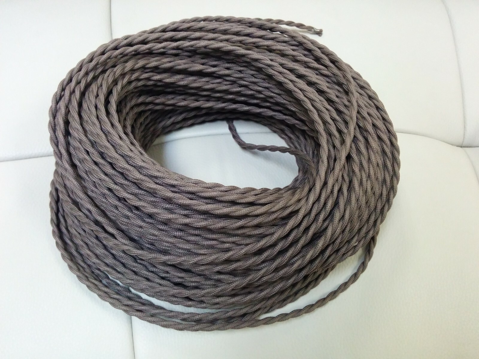 (10 ft) 2-Wire Twisted Cloth Covered Wire Antique Pendant Lamp Fan Cord BROWN