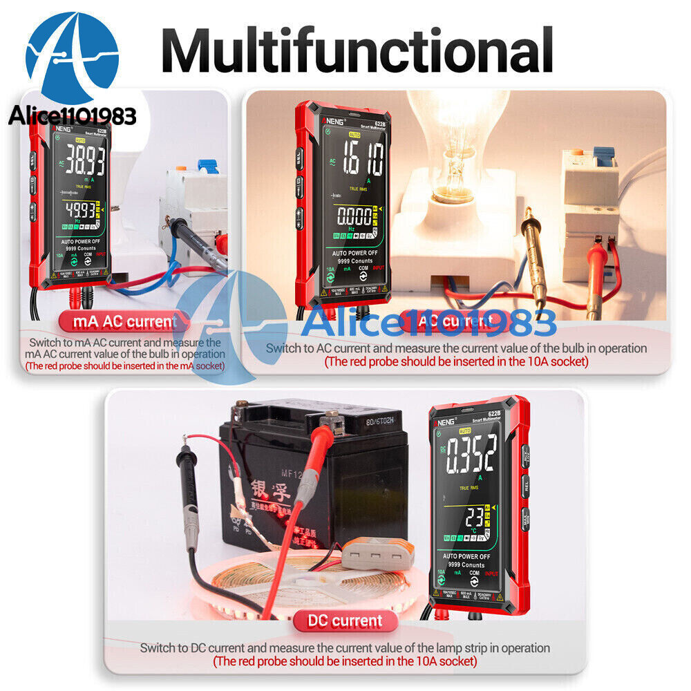 ANENG 622B Digital Smart Multimeter Auto Range DC/AC Meter infrared Laser Lamp