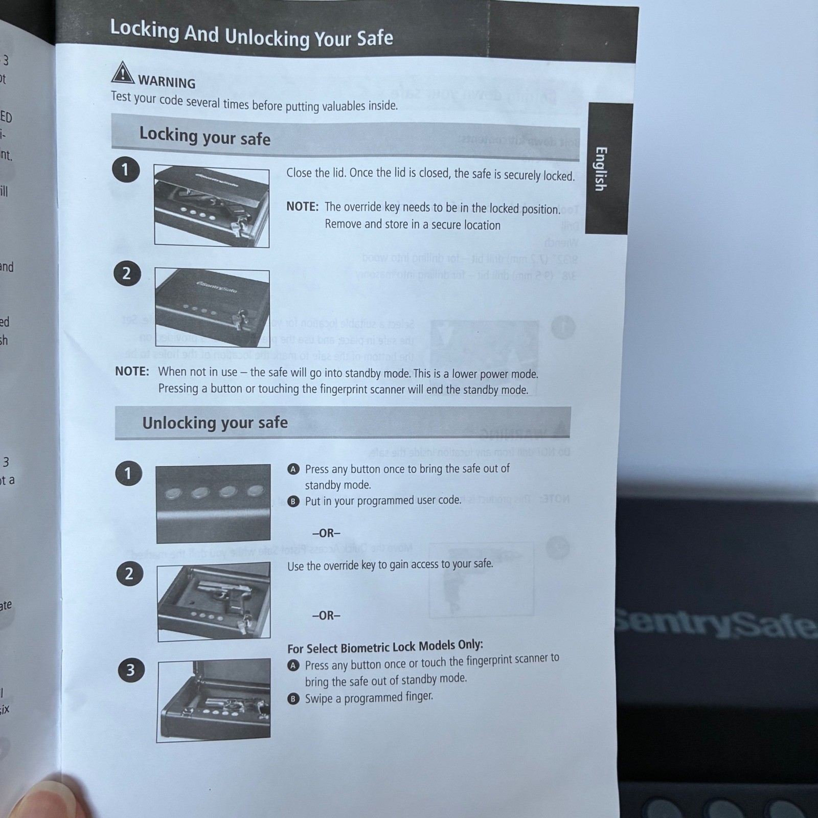 SentrySafe Quick Access Pistol Safe Biometric QAP1BE Digital Keypad Security