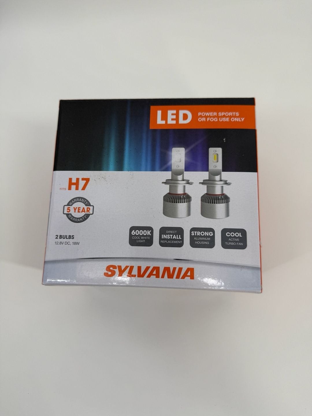 Sylvania H7 LED Powersports & Fog Bulbs, 6000K Cool White, 2-Pack