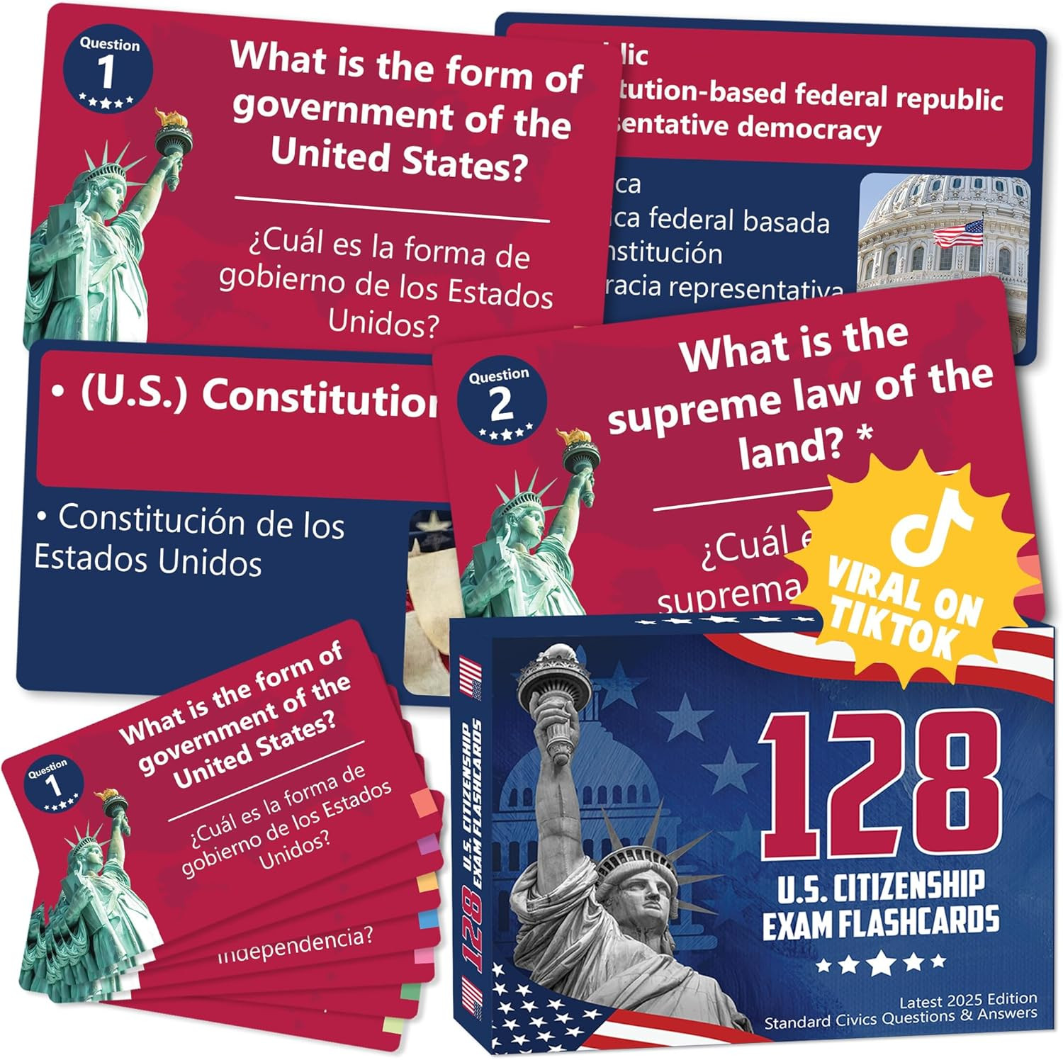 US Citizenship Flash Cards 2026, 128 USCIS Civics Test Questions and Answers