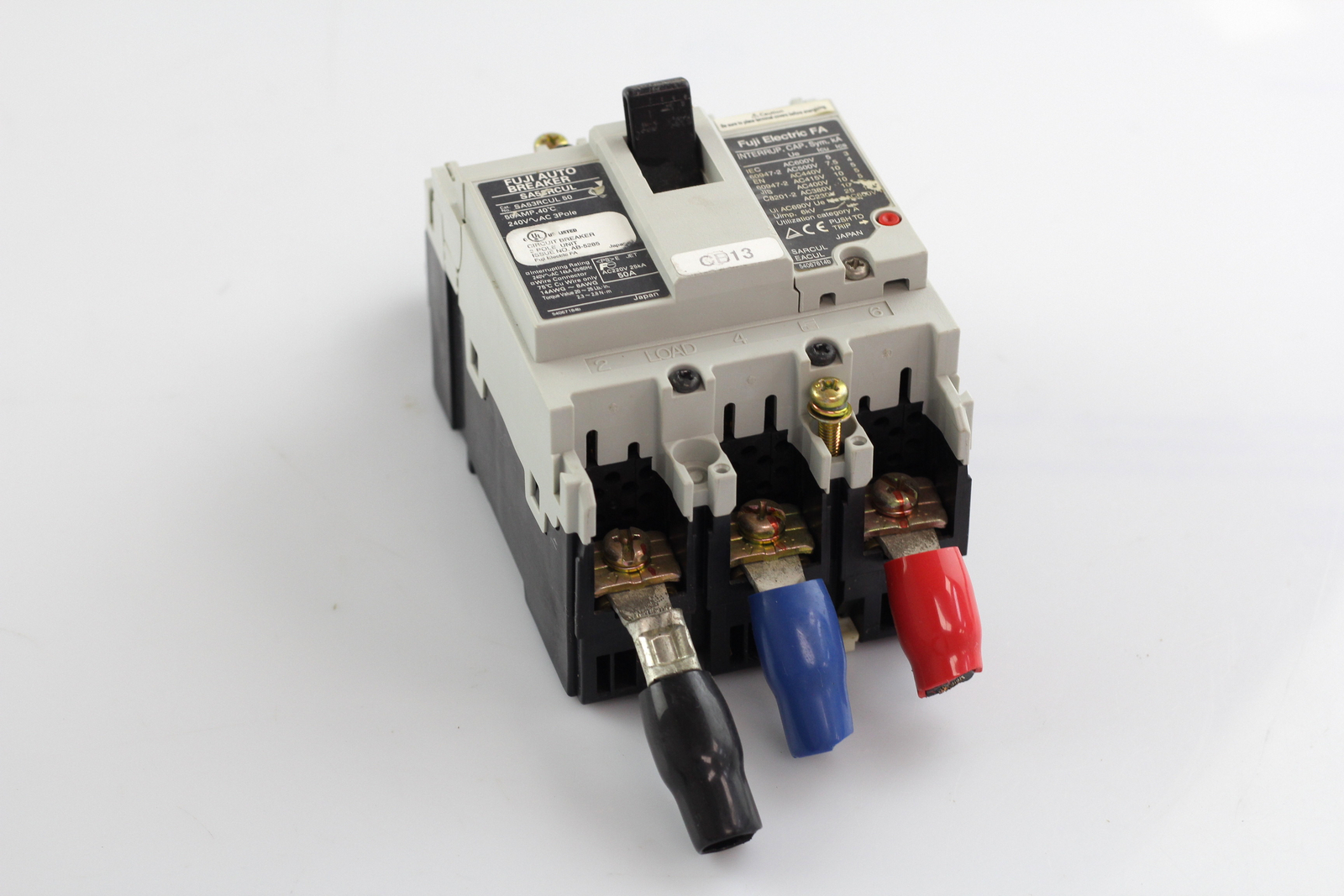 Fuji SA53RCUL 50A  DIN Mount 3 Pole 240V Circuit Breaker