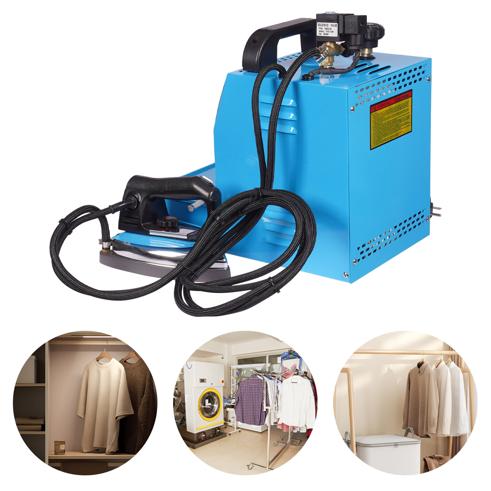 Commercial Electric Steam Iron With Boiler For Dry Cleaner Curtain Blue 110V New