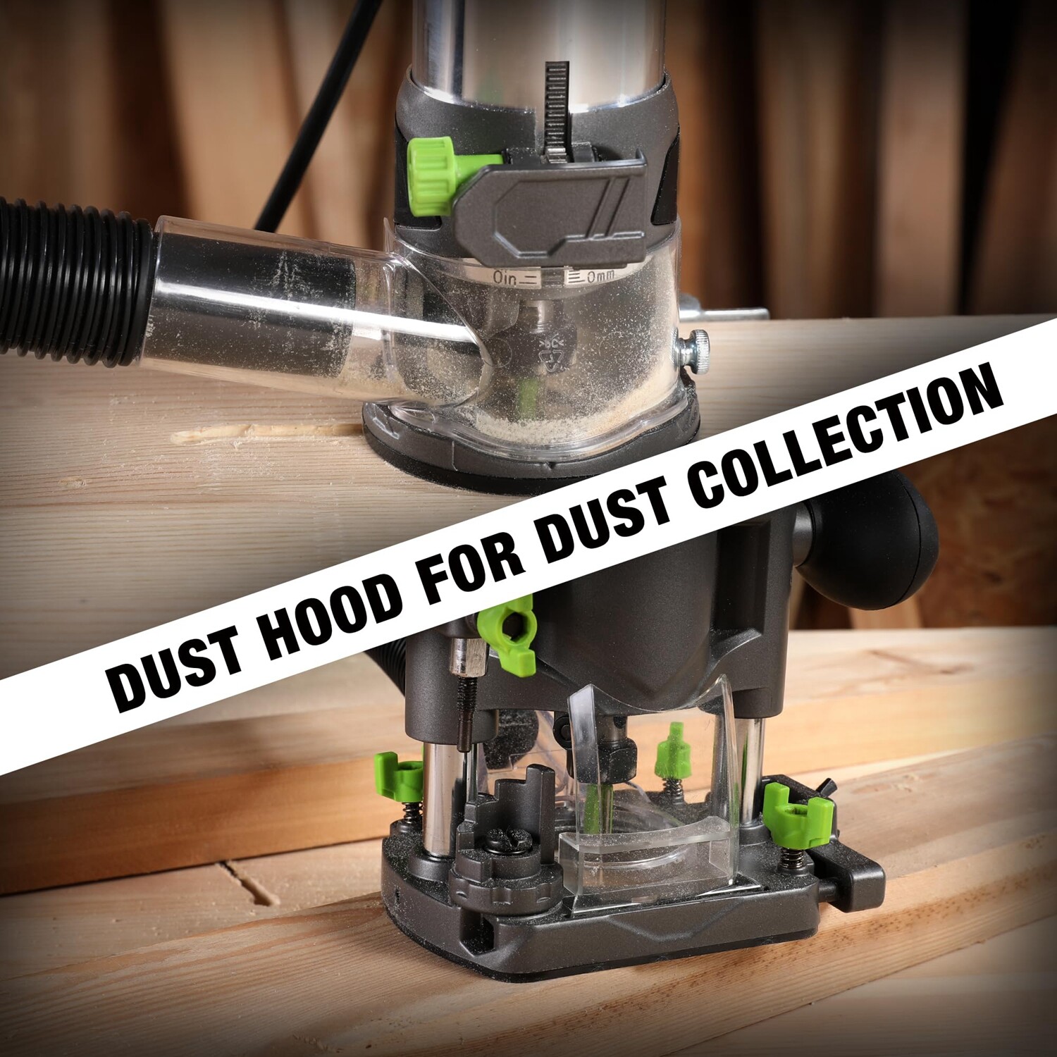 WORKPRO 6.5 Amp Compact Router Combo Fixed Plunge Base Router 6 Speeds 32000 RPM