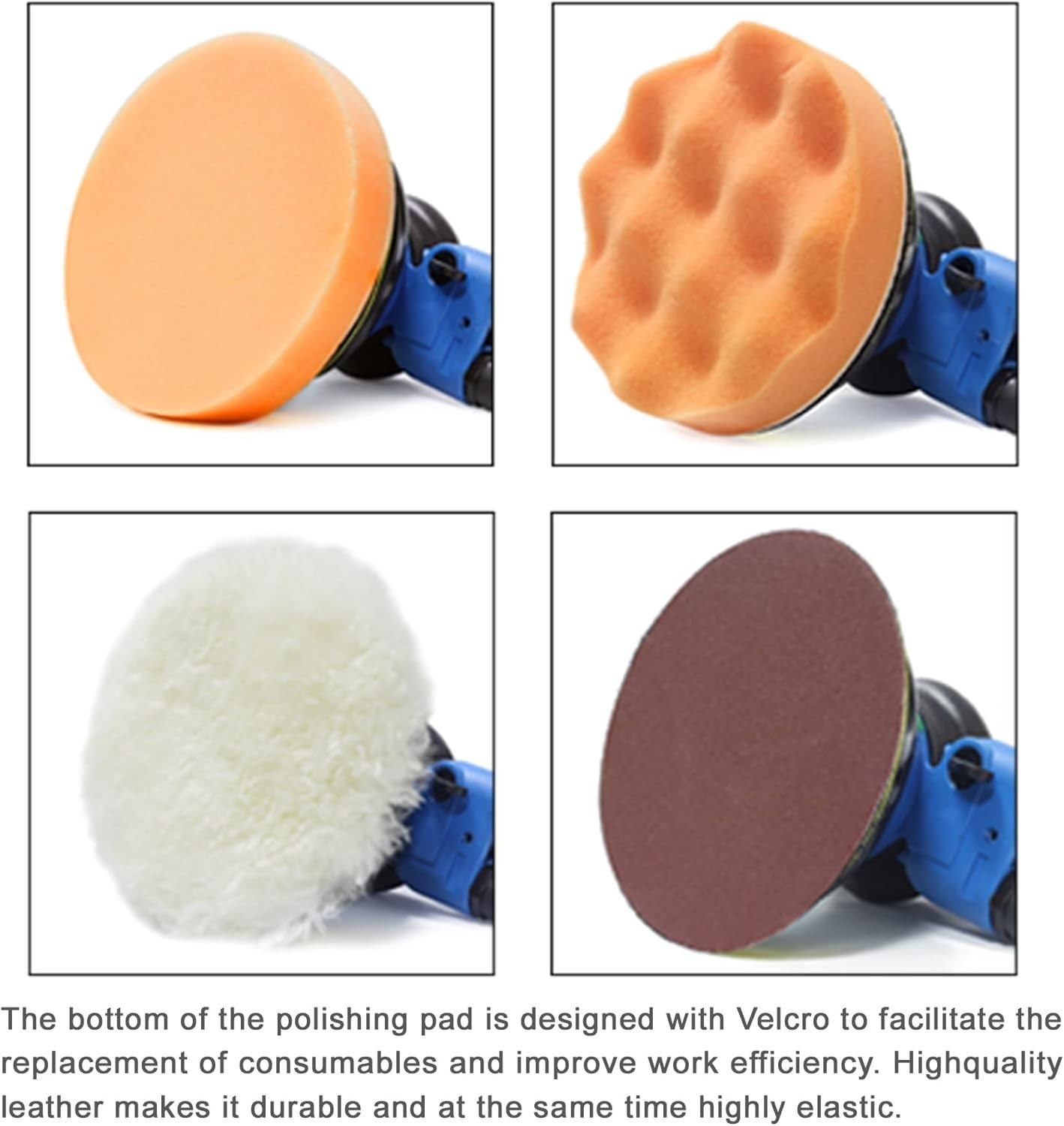 M6 Thread 3" Polishing Pads - Durable Hook and Loop Backing for Auto Detailing