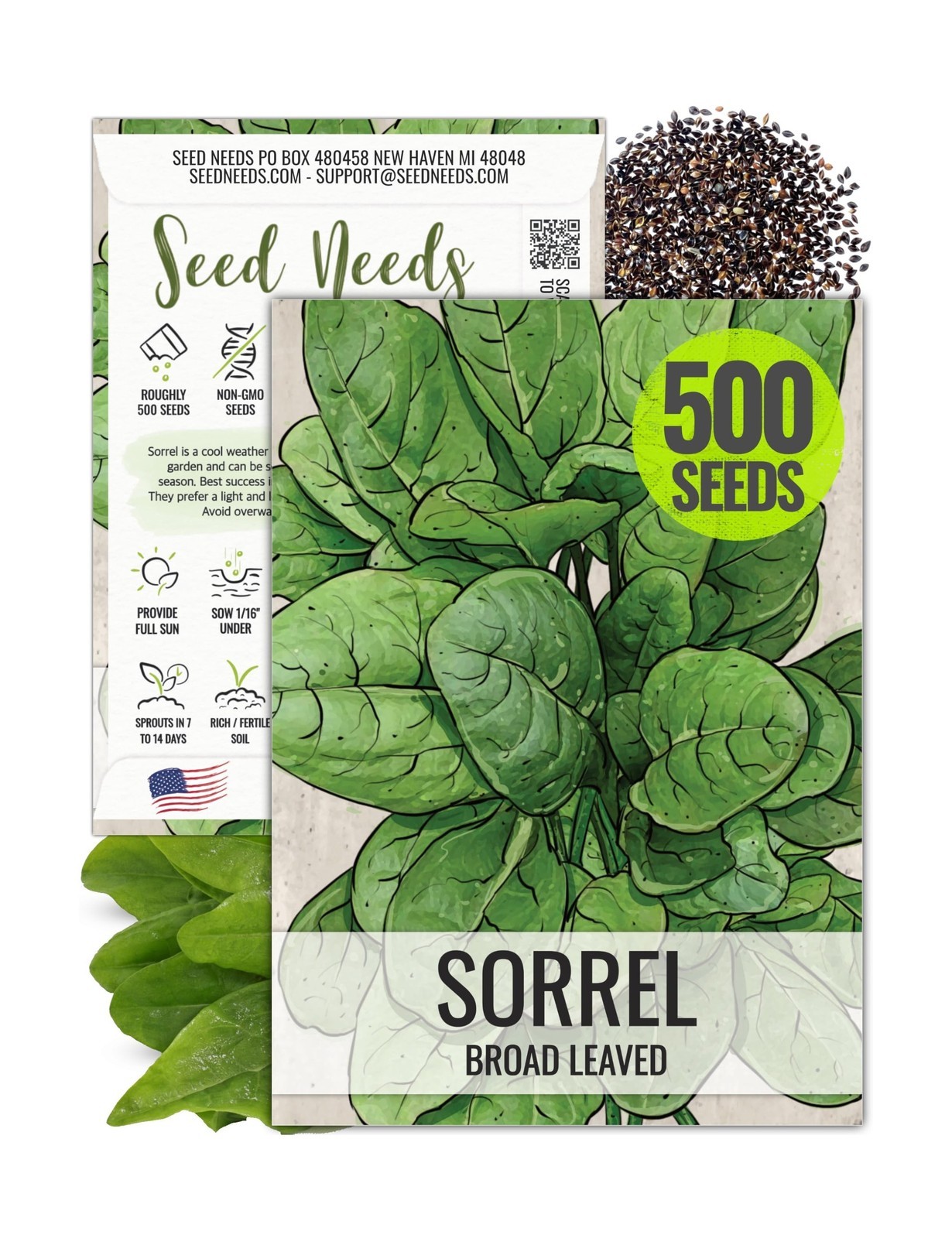 Seed Needs Large Leaf Sorrel Seeds for Planting - Heirloom Non-GMO & Untreate...