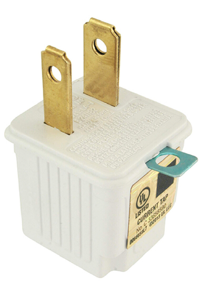 (6) White GROUNDING ADAPTERS Electrical Wall Plug 3 Prong Socket 2 Prong Plug
