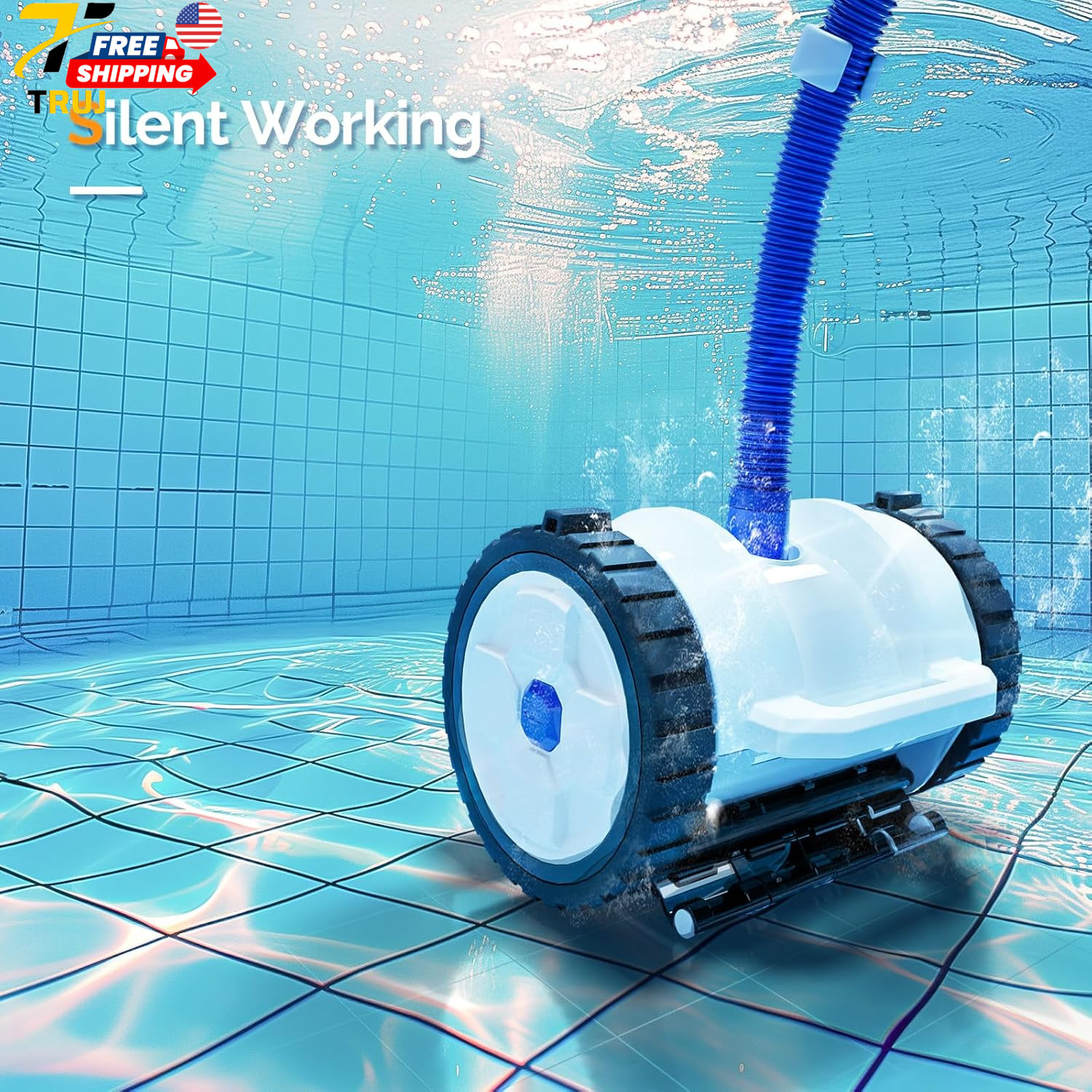 (2025 Upgrade) Automatic Suction-Side Pool Vacuum Cleaner Powerful Wall-Climbi