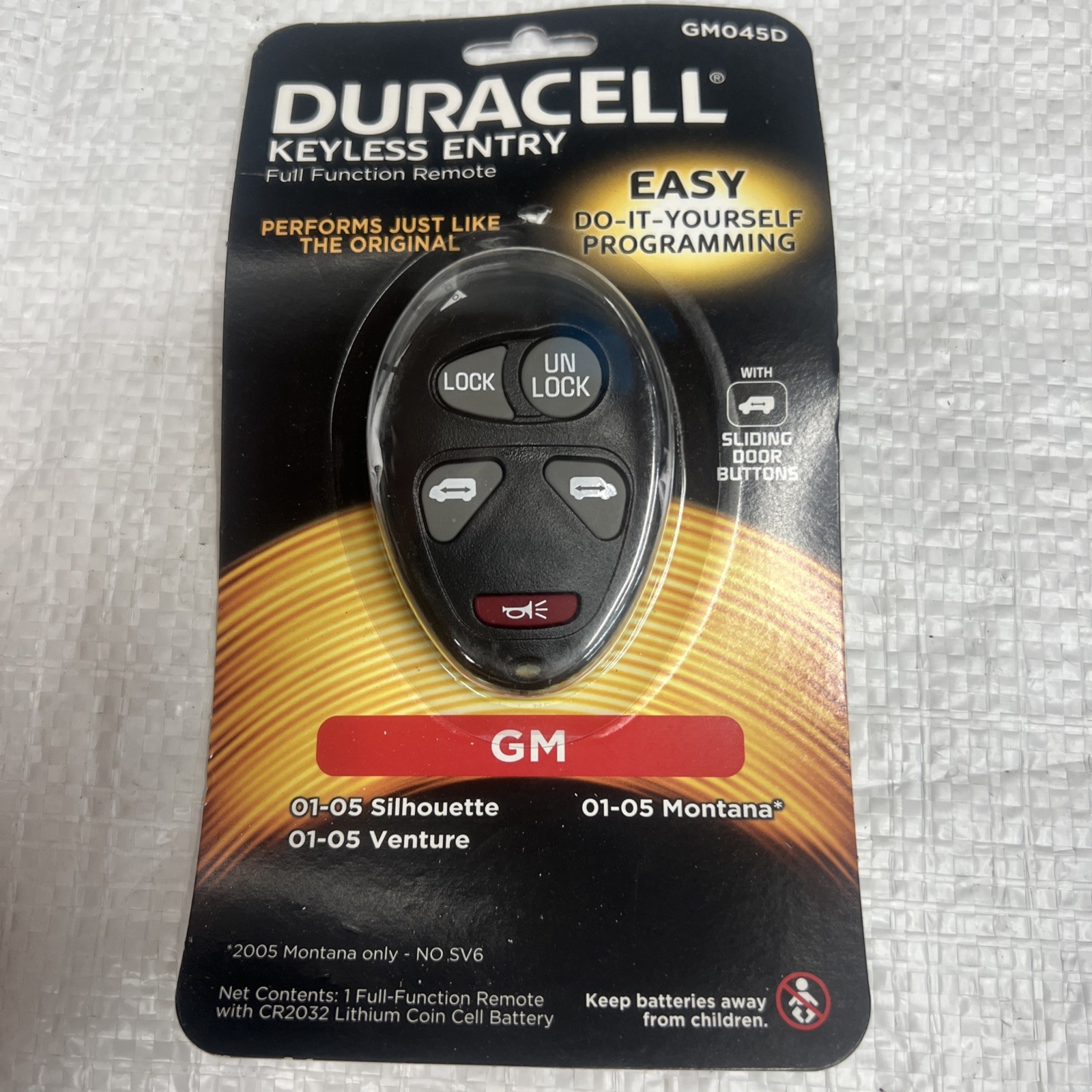 New Duracell Keyless Entry Full Function Remote GM Vehicles GM045D Key FOB (L23)