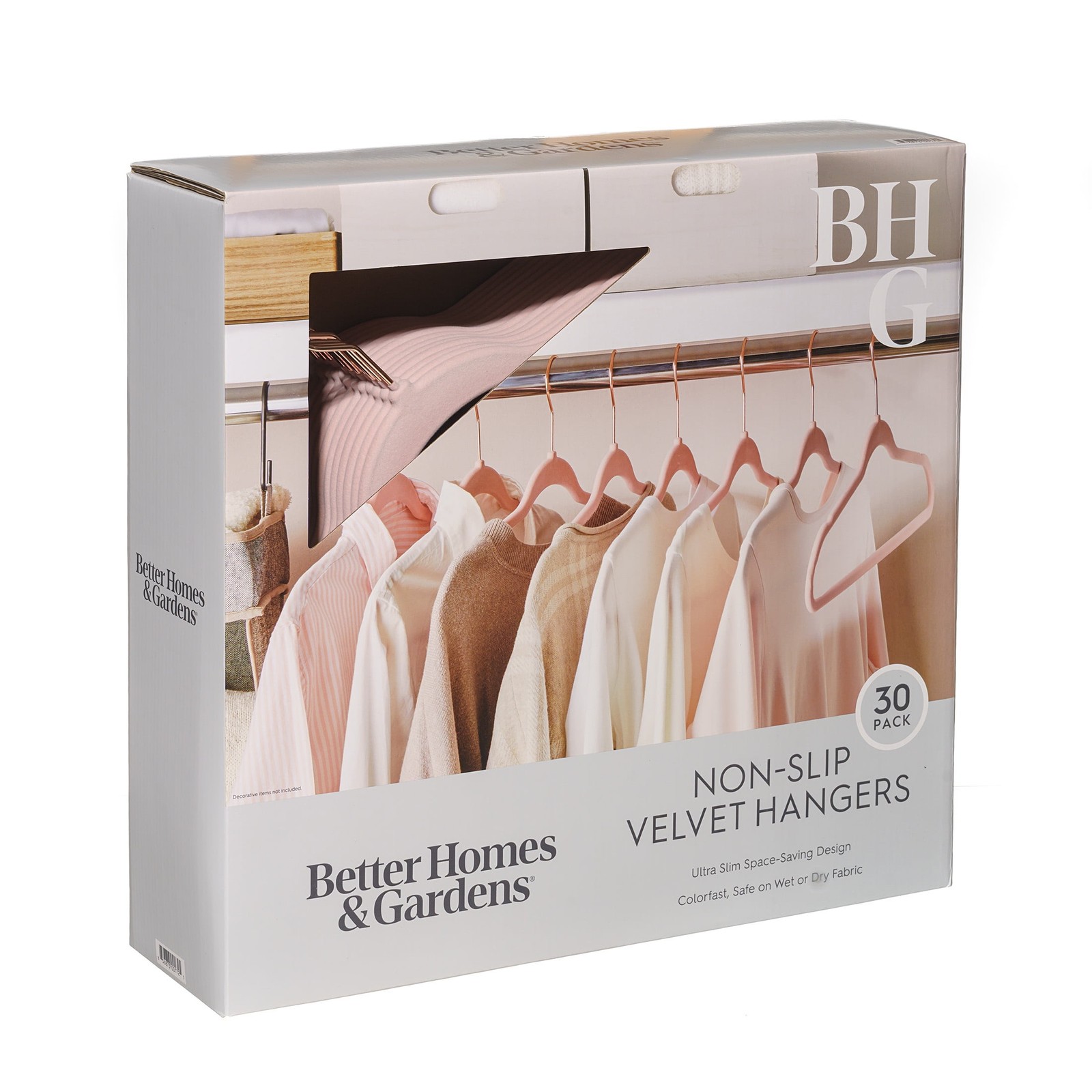 Velvet Clothing Hangers, 30 Pack, Pink, Space Saving