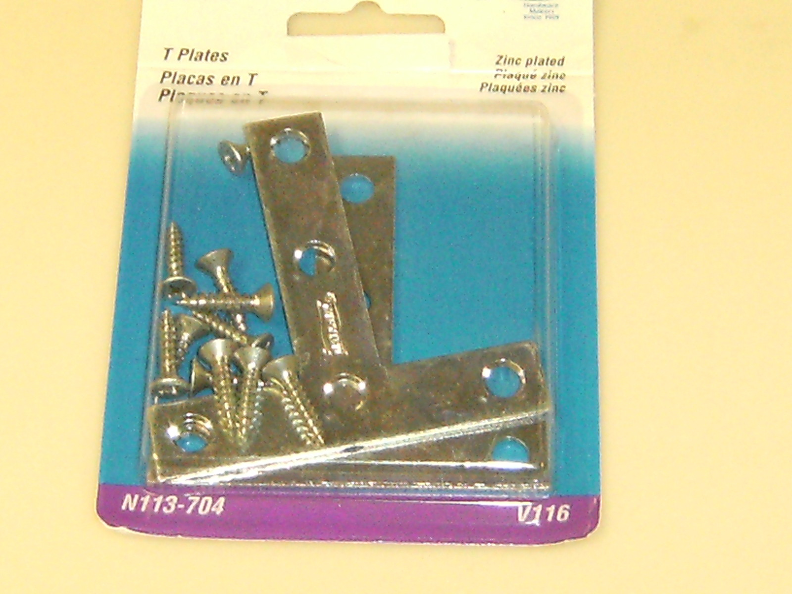 National Mfg N113-704 T-PLATES 3”x3” zinc plated steel (“t” plate 3” by 3”)