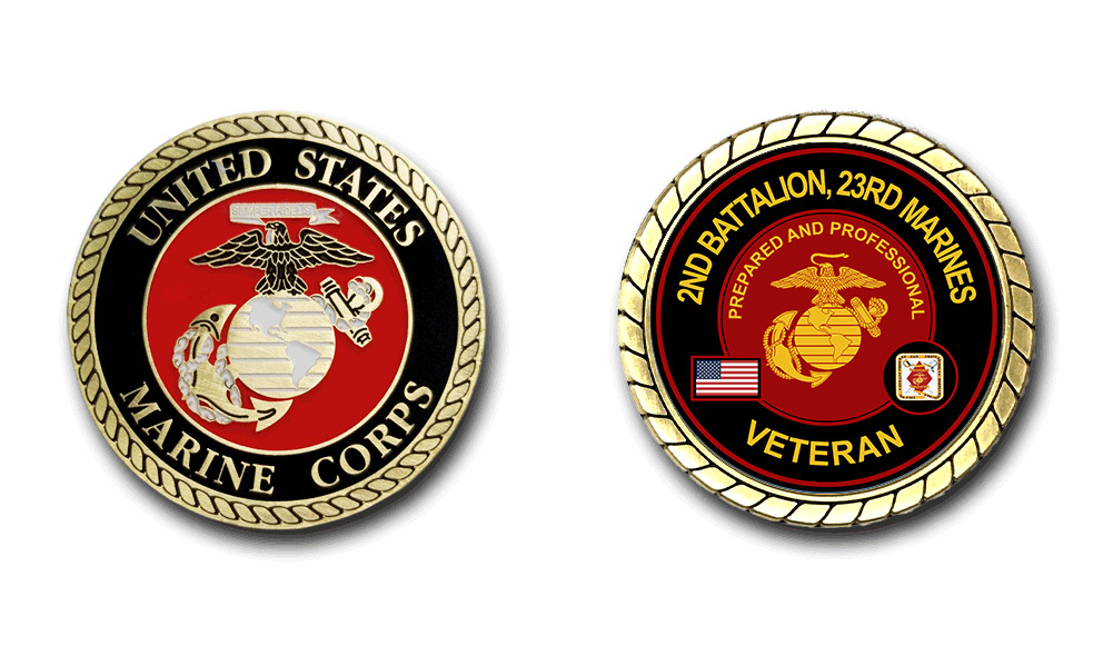2nd Battalion 23rd Marines Veteran Challenge Coin Officially Licensed