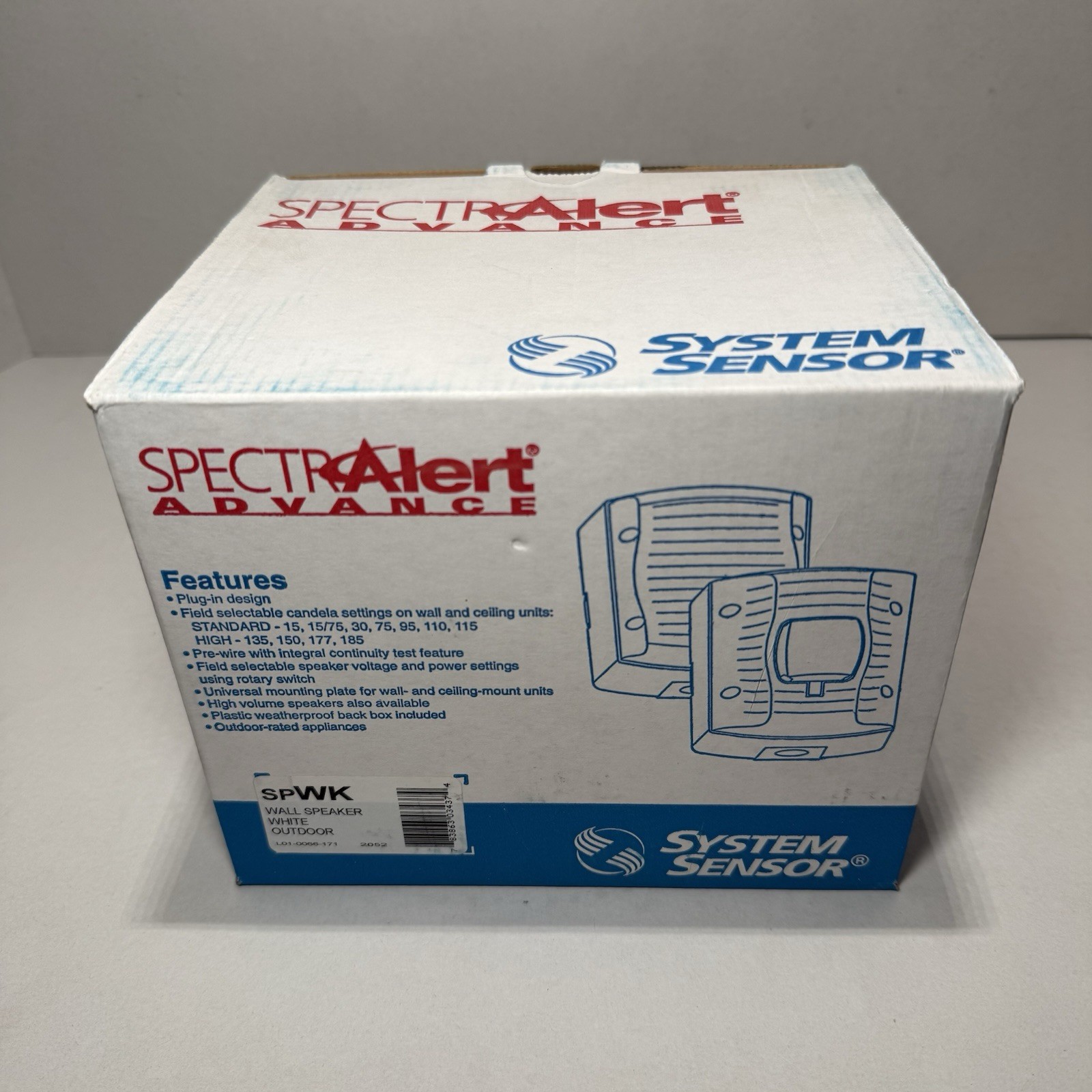 System Sensor SpectrAlert Advance SPWK Outdoor Wall Speaker White New