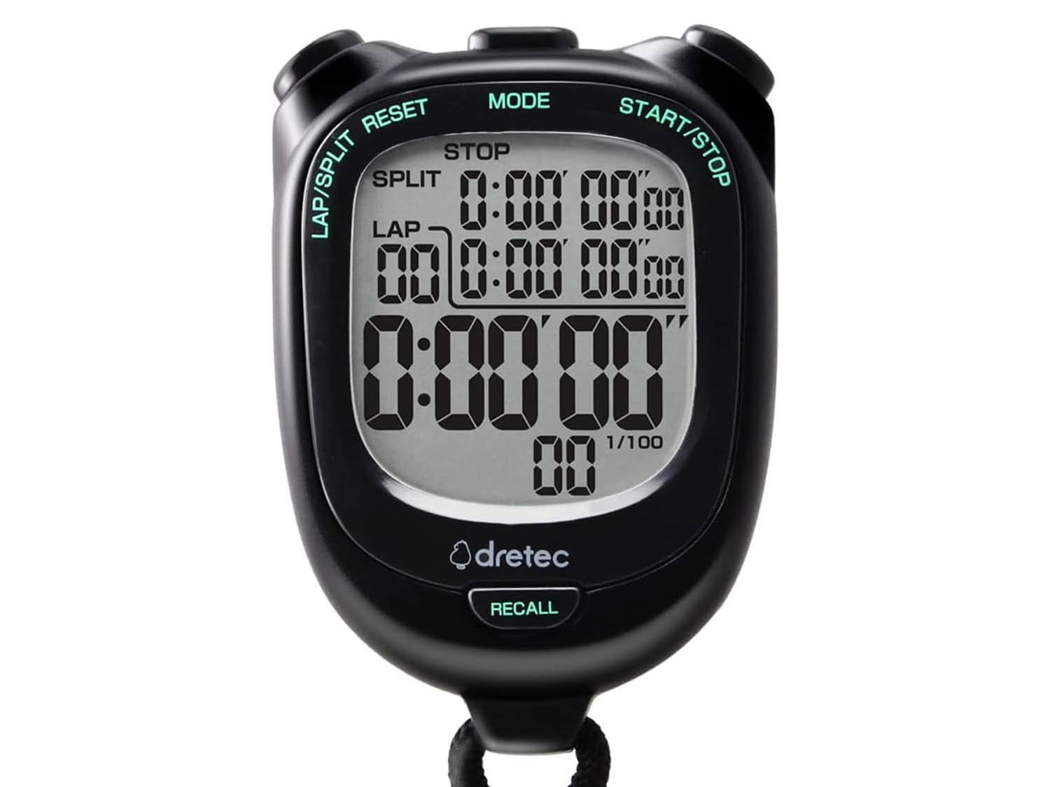 Stopwatch black with large screen for easy viewing