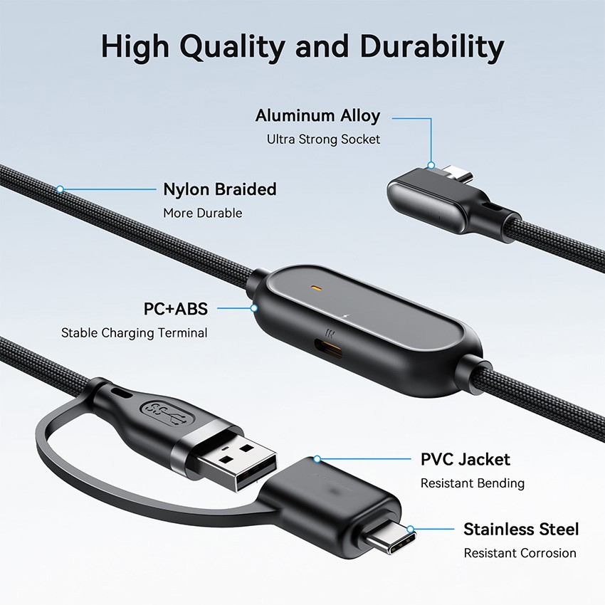 PC/SteamVR Streaming Game Link Cable USB Fast-charging for Quest3/3S/2/Pro/Pico4