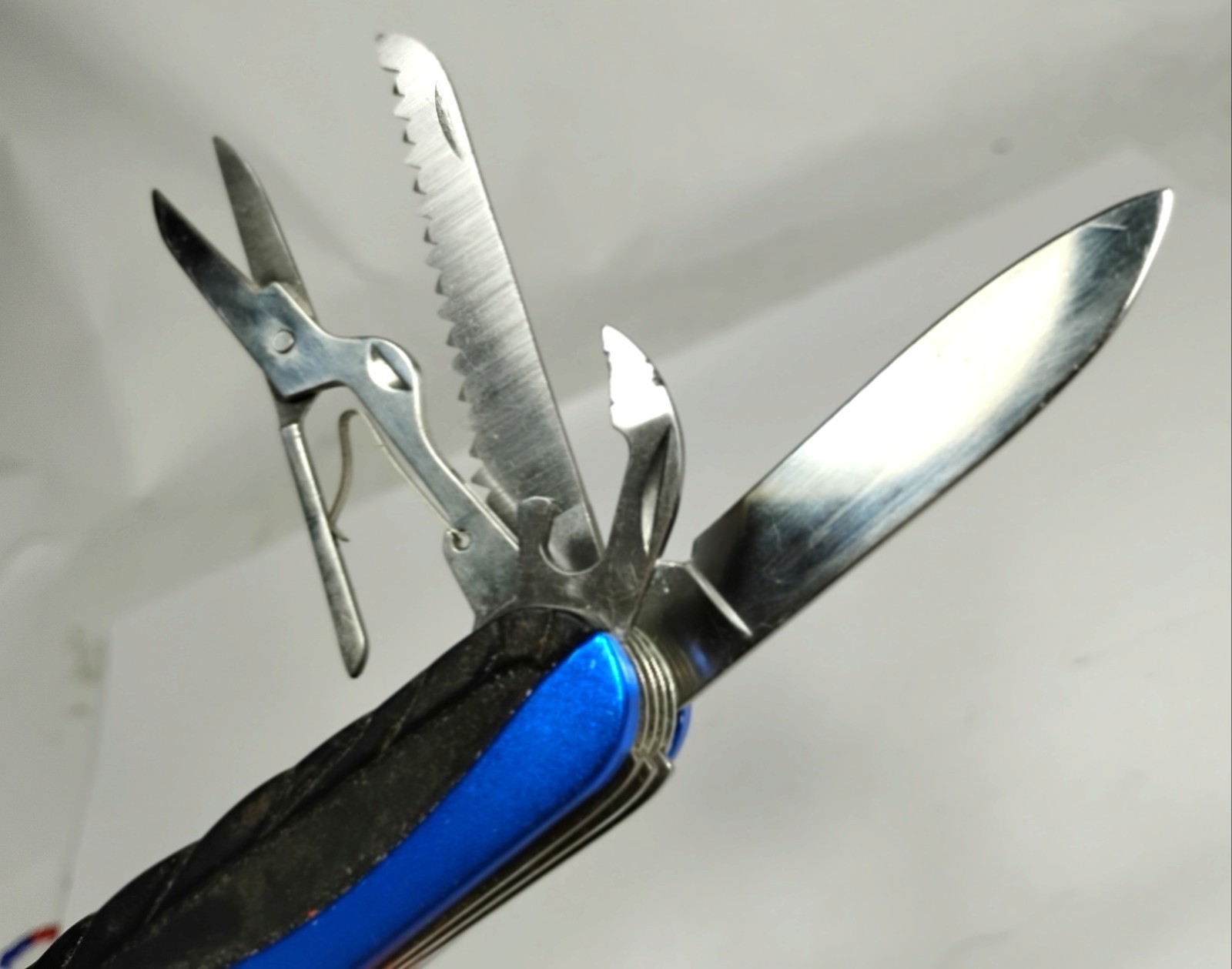 Blue Stainless Steel Multi-Tool Knife, Scissors, Corkscrew, Opener, Screwdriver