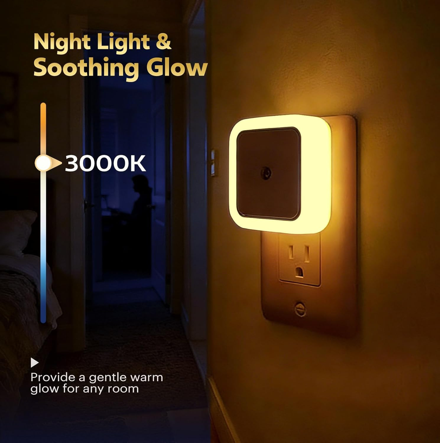 Night Light Plug into Wall 4-Pack Plug in LED Nightlight 0.5W Dusk to Dawn Night