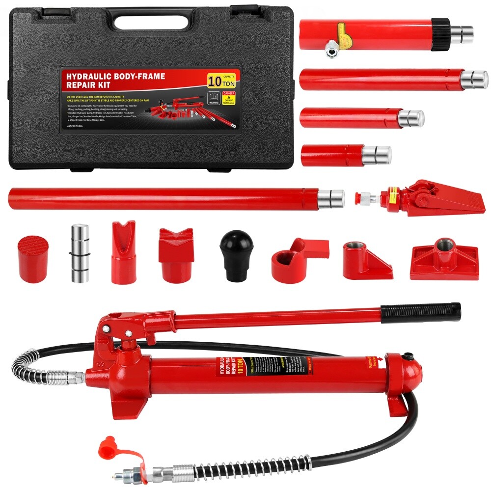10 Ton Capacity Power Hydraulic Ram Cylinder Jack Porta Power Kit Precision Mach