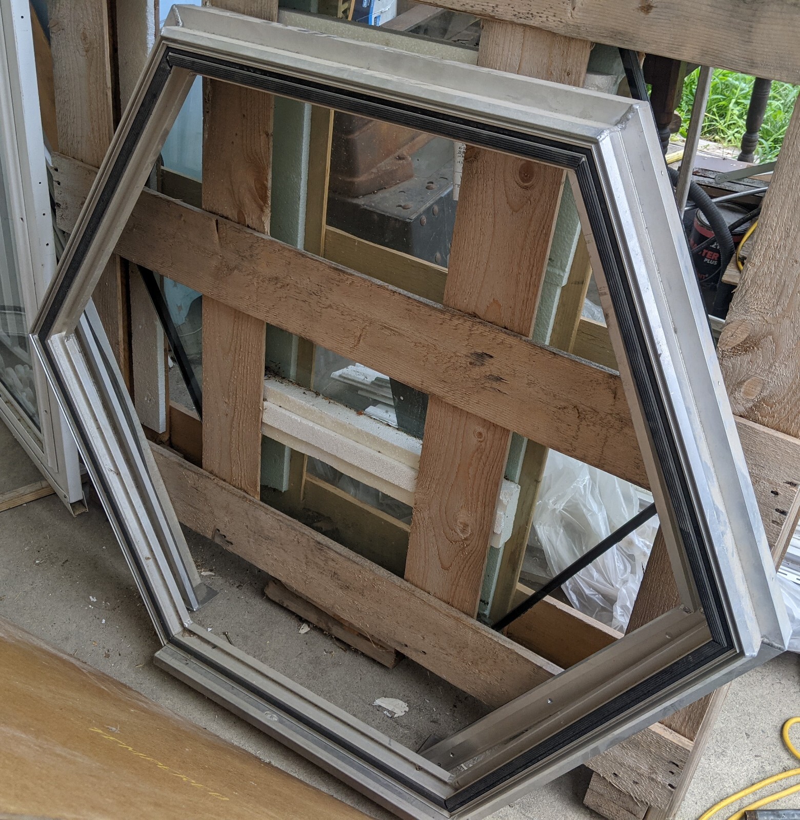 Hexagon 48-in Custom Made Aluminum Framed Double Pane  Window (Not Octagon) Rare