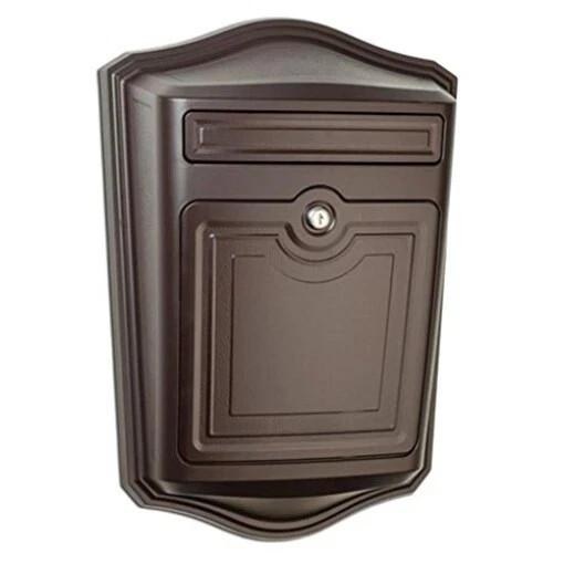 ARCHITECTURAL MAILBOXES Maison Wall Mount Locking Mailbox Rubbed Bronze, Brown