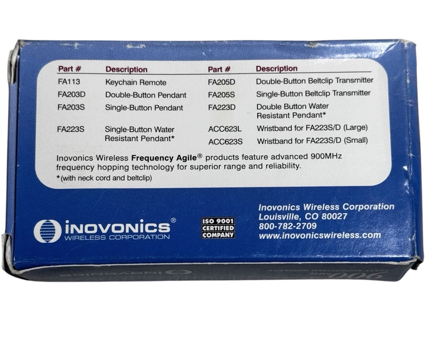 Inovonics FA203D Wireless Double Button Transmitter 900MHz New Open Box