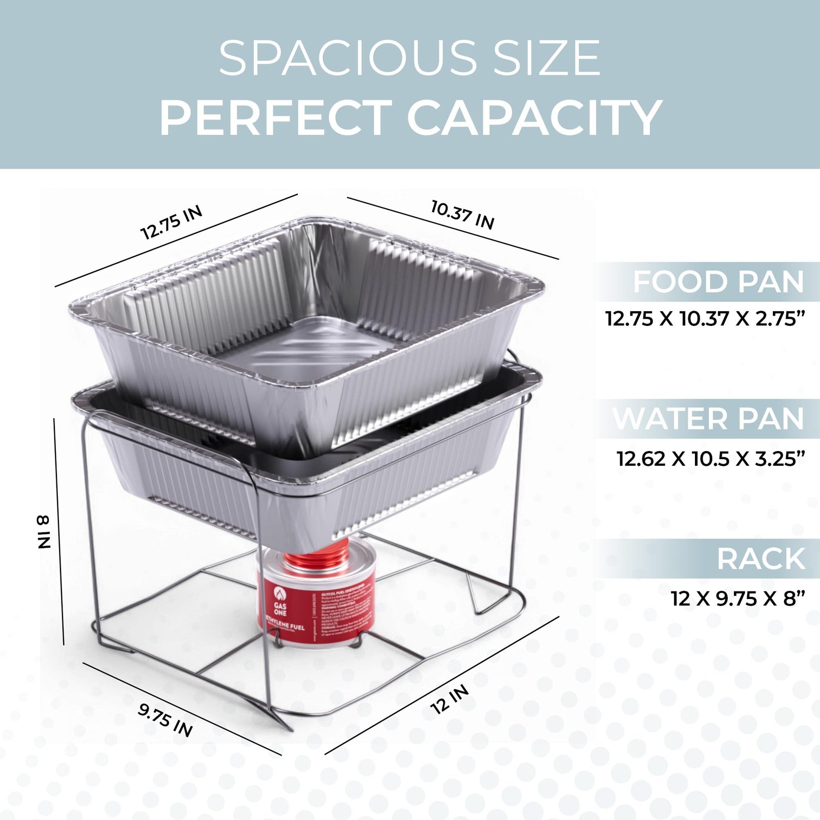 Alpha Living 6 Pack - Disposable Chafing Complete Kit (with Racks), Silver