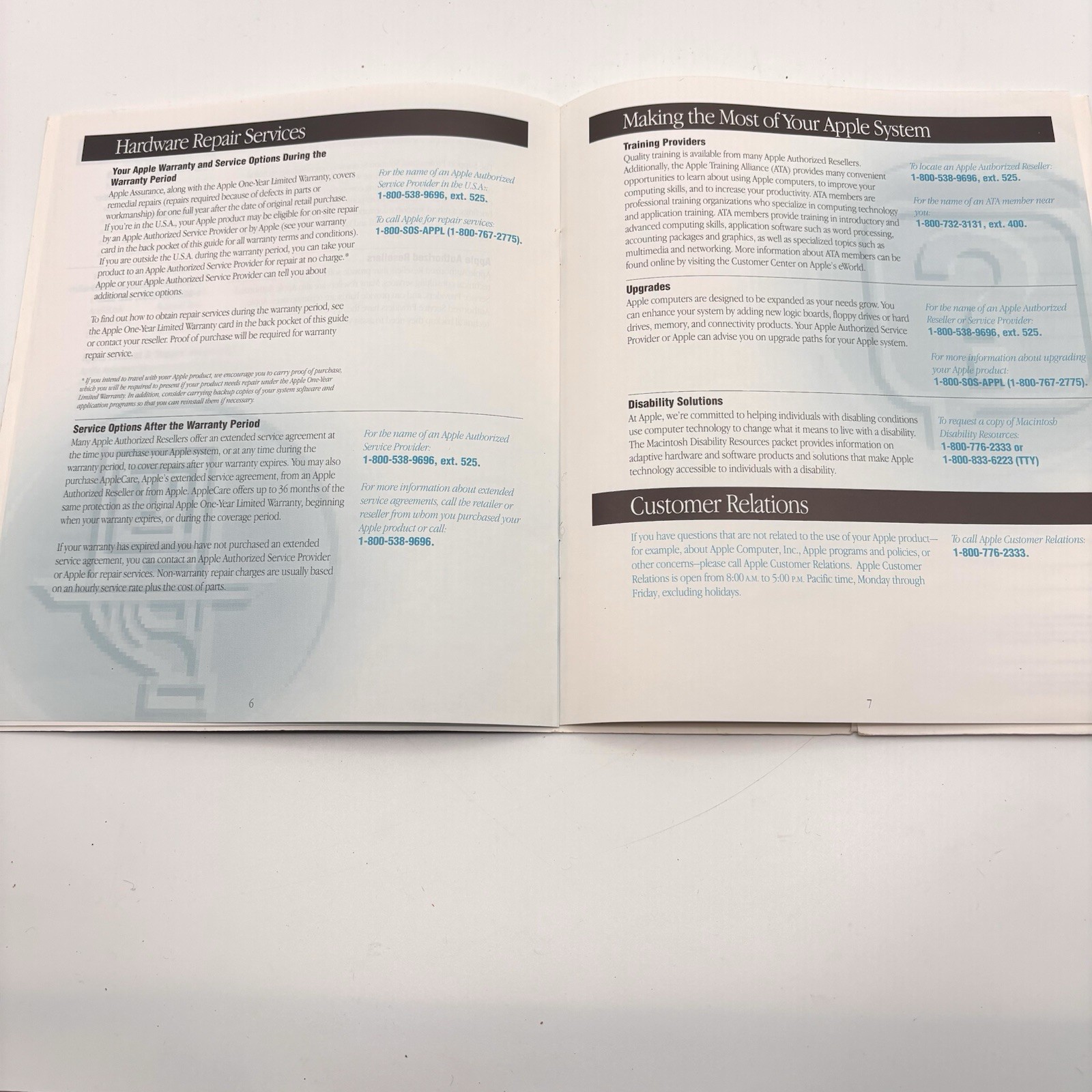 Apple Computer Customer Services Guide Registration Card 1994