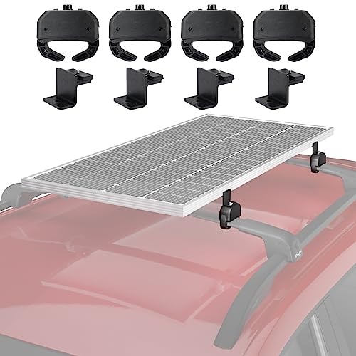 Solar Panel for Cars with Cross Bars, Roof Rack Clamps Fits Crab Mounting Kit