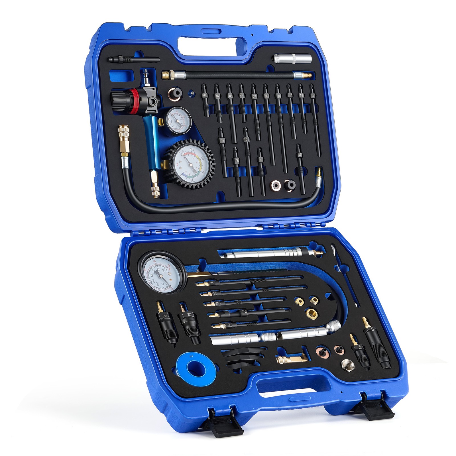 OMT 51pc Compression Leak Down Tester Kit Diesel & Petrol Engine Diagnostic Tool