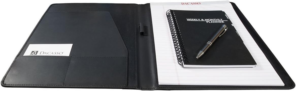Dacasso Top-Grain Leather Standard Portfolio, Black (E1001) NEW