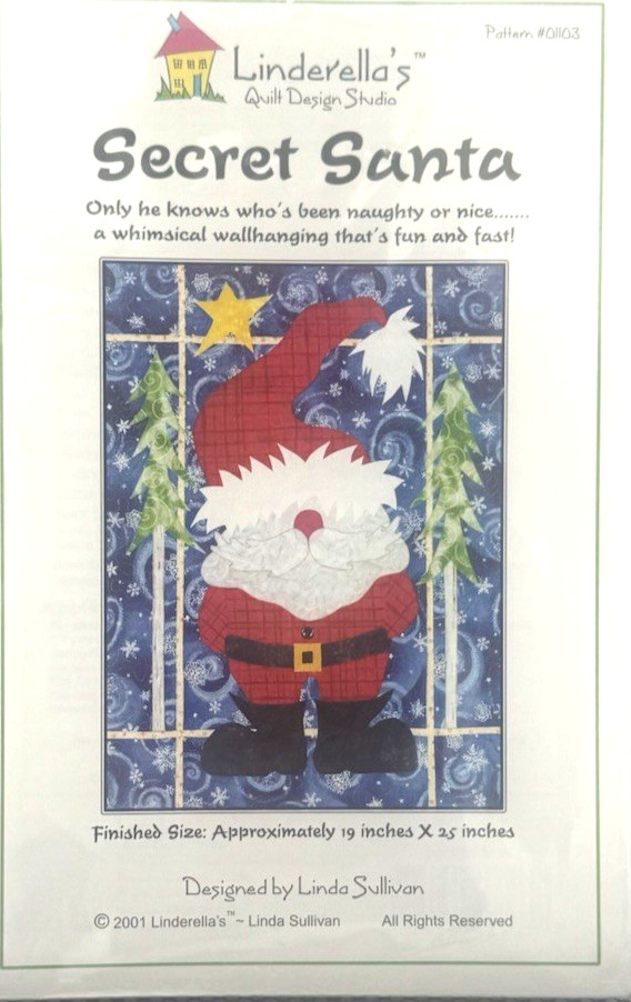 Linderella's Pattern #01103 - Secret Santa Wallhanging 19" x 25"