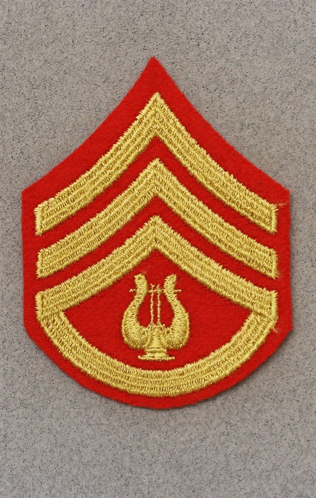 USMC Marine Chevron 471: Band, Female Staff Sergeant (single) - yellow/red