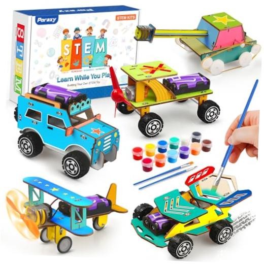 STEM Kits for Kids Age 8-10, 5 Set STEM Toys for Boys Age 8-12, Wooden 3D