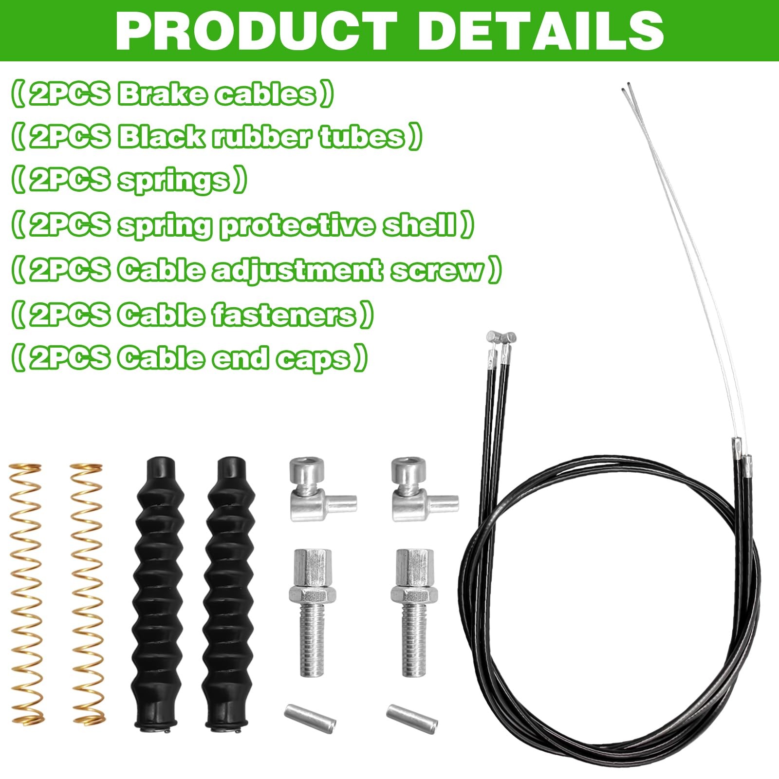 14Pcs Brake Cable Parts for Walkers Replace, Drive Rollator 45 inches, 1