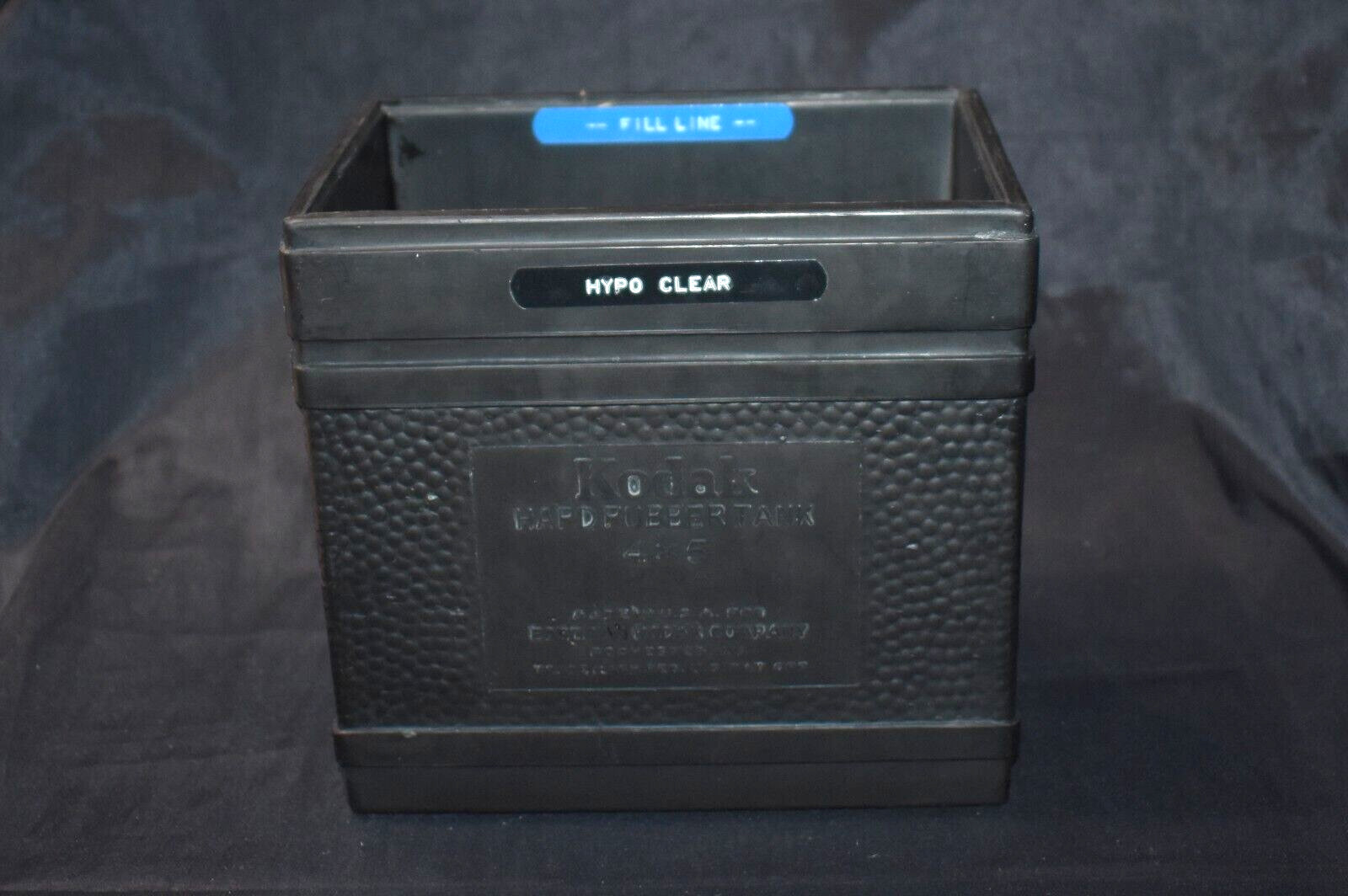 Vintage KODAK 4x5" Hard Rubber Film Process Tank with 5 Kodak Film Hangers