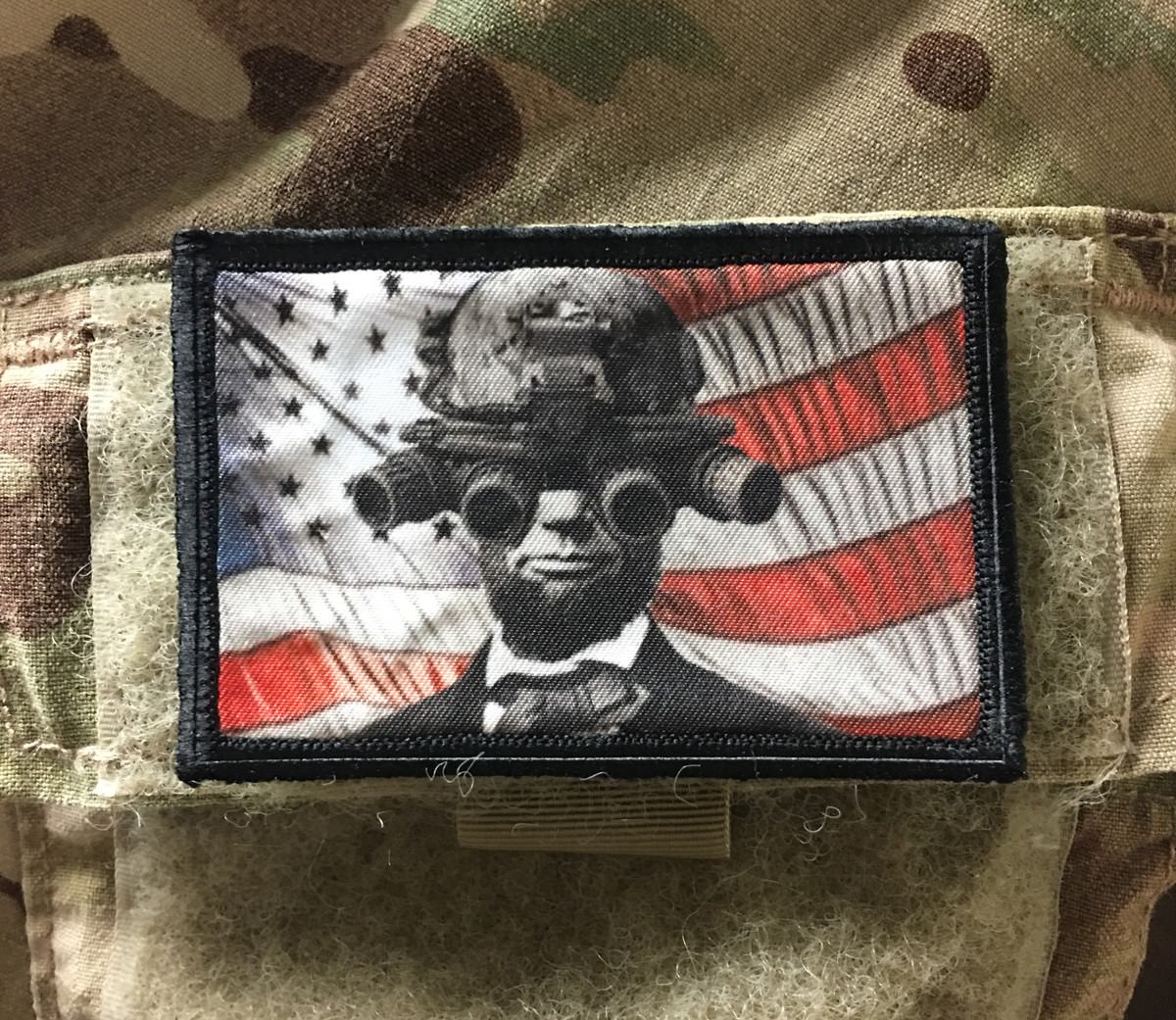 Tactical President Lincoln USA Flag Morale Patch Tactical ARMY Military  Hook
