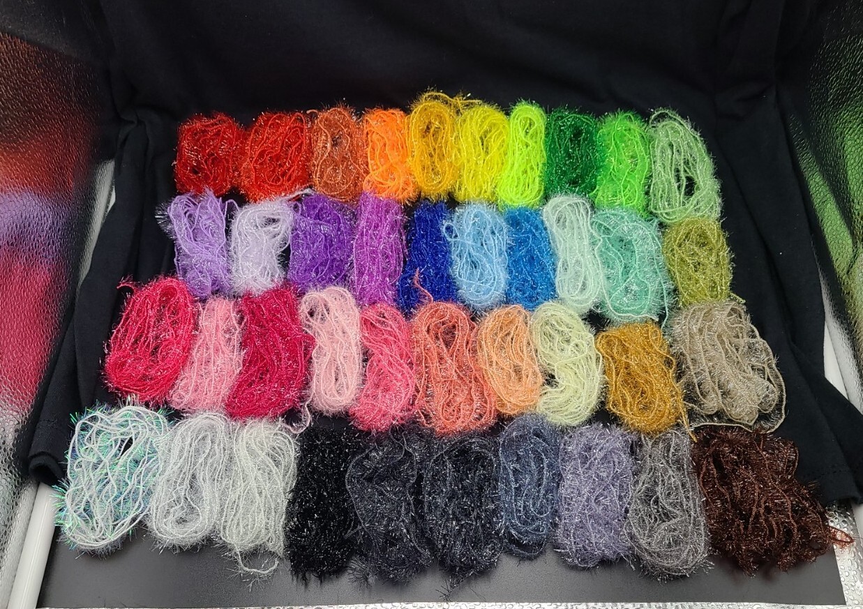 💥Huge 40 Color Transparent Crystal Palmer Chenille Fly Tying Materials Kit Lot
