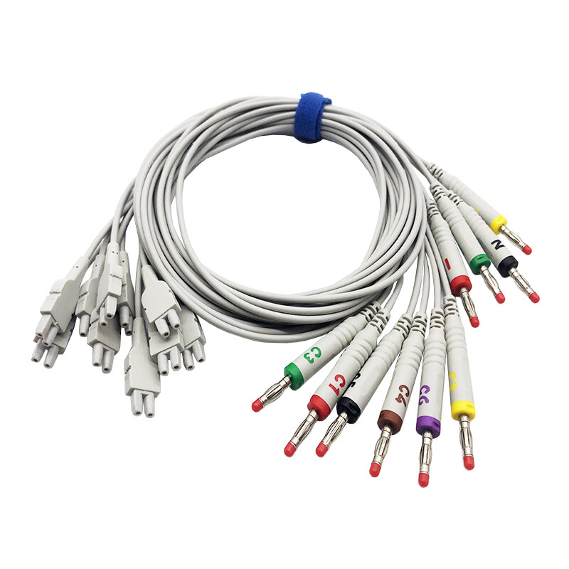 ECG EKG 10-Leads Banana 4.0 Wire Patient Cable Compatible Biocare Digital iE12A