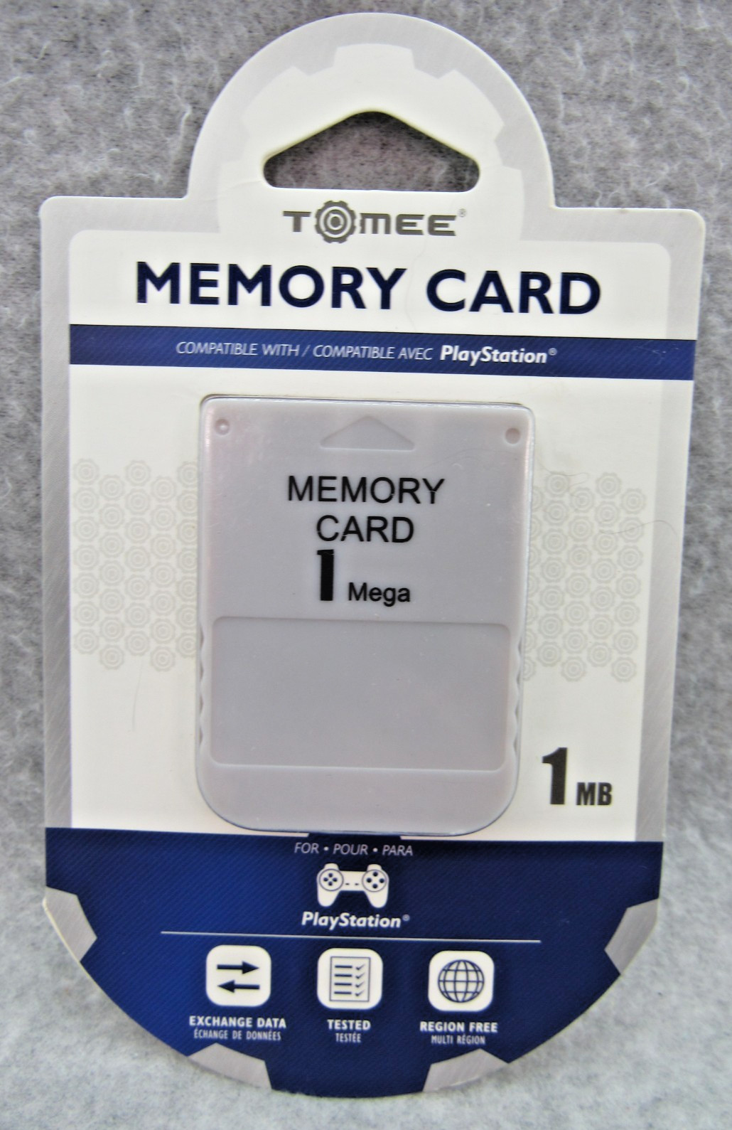NEW Tomee Memory Card ~ Sony PlayStation 1 MB 15 Block Grey PS & PS2 Region-Free