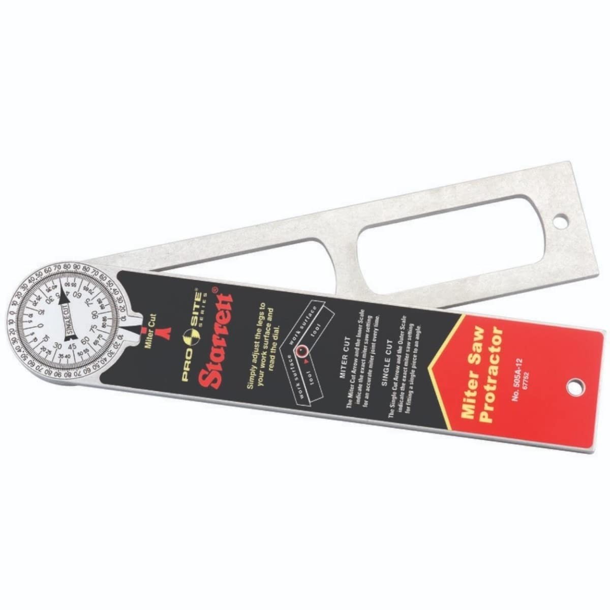 12" Aluminum Miter Protractor with Laser Engraved Scales - Ideal for Carpenters