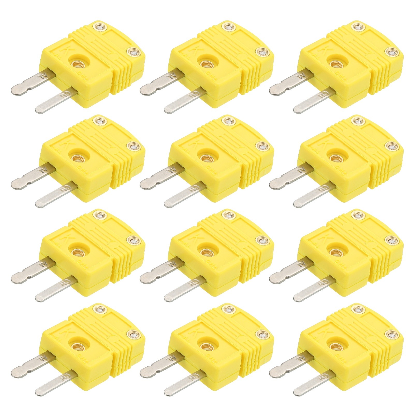 12 x K Type Thermocouple Wire Connectors Male Plug High Temperature 220°C 428°F