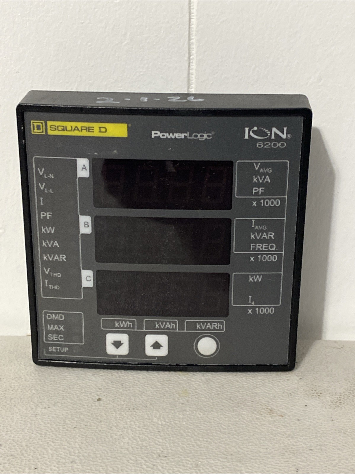 SQUARE D 6200R POWERLOGIC DIGITAL PANEL MODULE