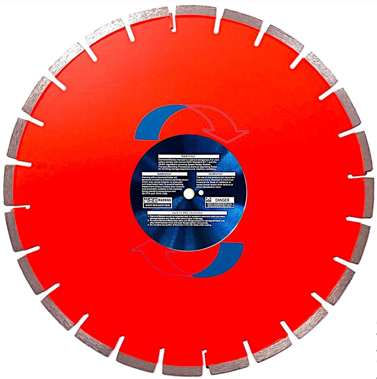 30'' x .165 Diamond Blade Medium Bond Reinforced Concrete up to 72hp Rated saws