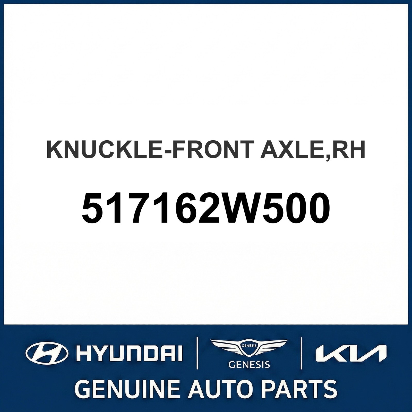 2013-2019 Hyundai Santa Fe KNUCKLE-FRONT AXLE Passenger Right OEM New 517162W500