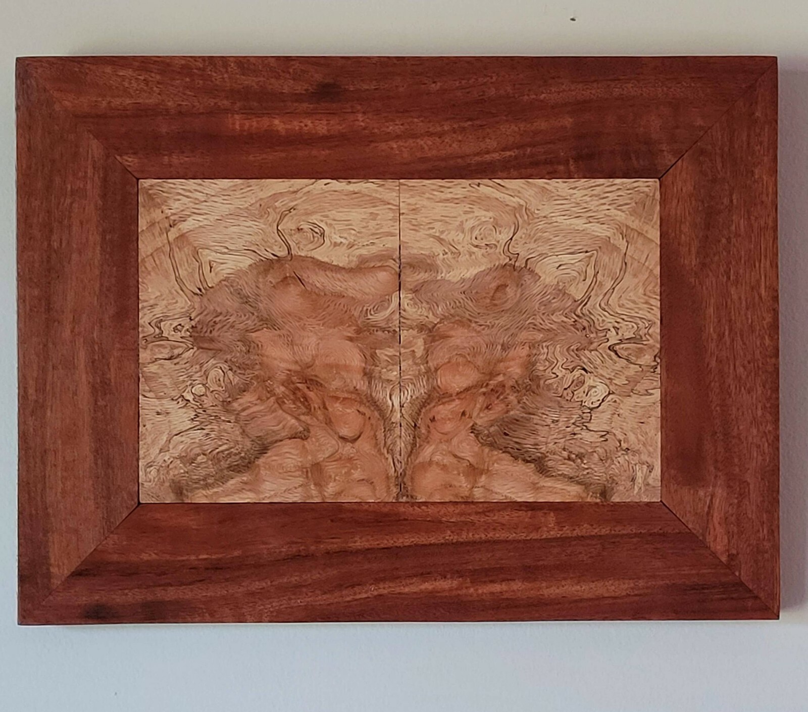 Bookmatched Spalted Maple Burl & Royal Mahogany Wall Art Artist Signed No. 212